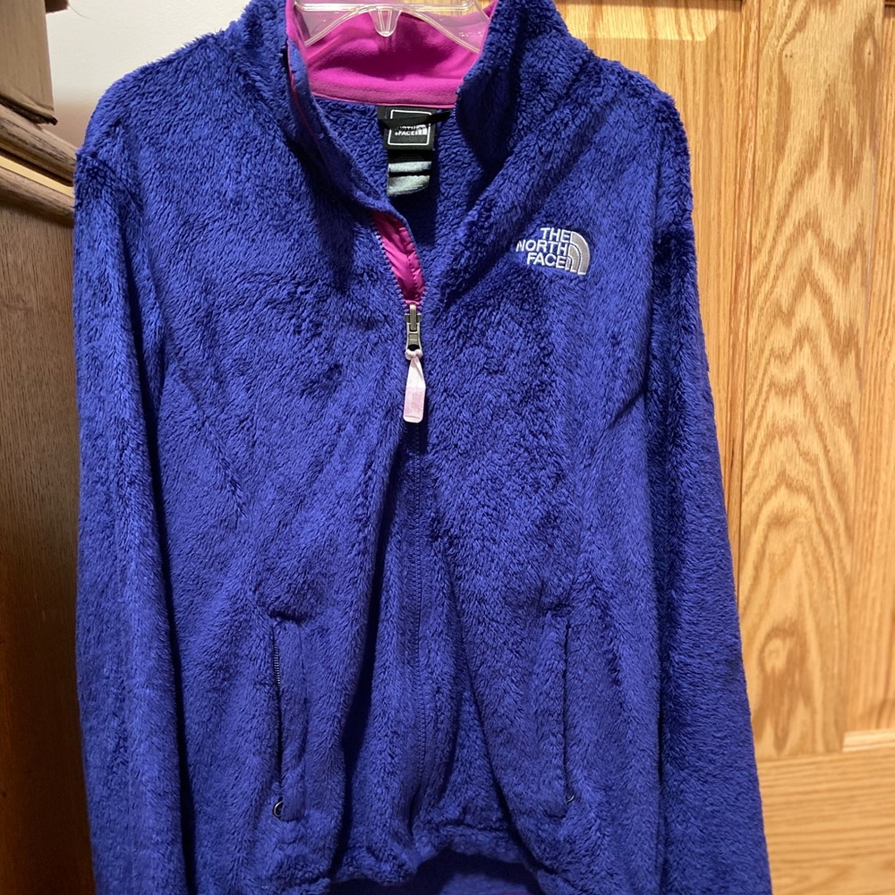 North Face purple fuzzy fleece